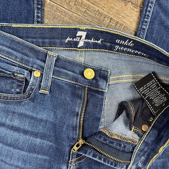 7 For All Mankind Skinny Blue Jeans Pants Denim ((size 23)) - Picture 6 of 8